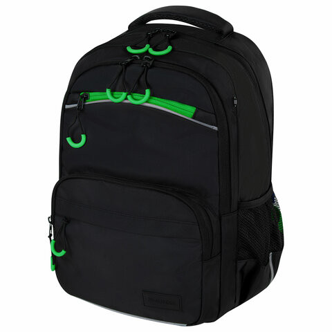 Рюкзак BRAUBERG FORCE, 2 отделения, 5 карманов, Neon green, 39х28х17 см, 273153 по низкой цене оптом 