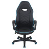 Кресло компьютерное BRABIX "Flame GM-004", экокожа, черное/голубое, 532498 по низкой цене оптом 