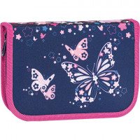 Пенал TIGER FAMILY с наполнением, 1 отделение, 16 предметов, "Butterfly Mistery", 20х14х4 см, 270232
