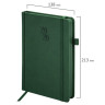 Ежедневник датированный 2026, А5, 138х213 мм, BRAUBERG "Plain", под кожу, резинка, держатель для ручки, темно-зеленый, 117507 по низкой цене оптом 