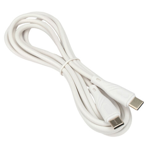 Кабель USB2.0 Type-C-Type-C, 2м, CABLEXPERT, 3А, 60Вт, PD/QC3.0, медь, белый, CCB-USB2-CMCMO1-2MW по низкой цене оптом 