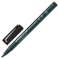 Маркер перманентный (нестираемый) STAEDTLER (Германия) "Lumocolor", ЧЕРНЫЙ, скошенный наконечник, 1-2,5 мм, 314-9
