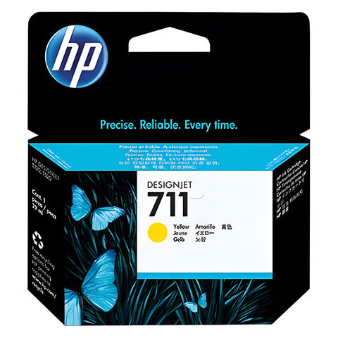 Картридж струйный для плоттера HP (CZ132A) DesignJet T120/T520, №711, желтый, оригинальный по низкой цене оптом 