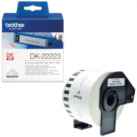 Картридж для принтеров этикеток BROTHER DK22223, 50 мм х 30,48 м, черный шрифт, белый фон, бумажный