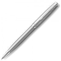 Ручка шариковая PARKER Sonnet Stainless Steel, корпус серебристый, детали нержавеющая сталь, черный, 2146876