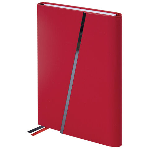 Ежедневник недатированный А5 145х213мм BRAUBERG "Vogue", под кожу, магнитный клапан, 160л, красный, 116225 по низкой цене оптом 