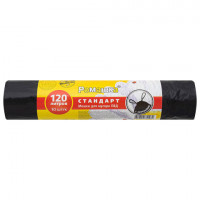 Мешки для мусора с завязками 120л черные в рулоне 10шт ПВД 30мкм, 90х110 см РОМАШКА,, ЗВС-120/10/12/Ч