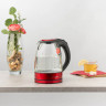 Чайник SCARLETT SC-EK27G99, 1,7 л, 2200Вт, закрытый нагревательный элемент, стекло, красный по низкой цене оптом Краснодар, Москва, Уфа, Казань, Барнаул, Владивосток, Хабаровск, Сахалин, Красноярск, Екатеренбург, 