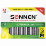 Батарейки КОМПЛЕКТ 10 шт., SONNEN Super Alkaline, АА (LR06,15А), алкалиновые, пальчиковые, в коробке, 454231 по низкой цене оптом 