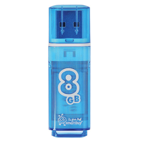 Флеш-диск 8 GB, SMARTBUY Glossy, USB 2.0, синий, SB8GBGS-B по низкой цене оптом Краснодар, Москва, Уфа, Казань, Барнаул, Владивосток, Хабаровск, Сахалин, Красноярск, Екатеренбург, 