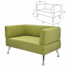 Диван мягкий двухместный "Норд", "V-700", 1280х720х730 мм, c подлокотниками, экокожа, светло-зеленый по низкой цене оптом 