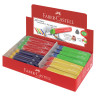 Ластик большой FABER-CASTELL "Tri", 83х12,6х12,3 мм, цвет ассорти, треугольный, пластиковый держатель ассорти, 182334 по низкой цене оптом 
