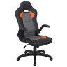 Кресло компьютерное BRABIX "Skill GM-005", откидные подлокотники, экокожа, черное/оранжевое, 532495 по низкой цене оптом 
