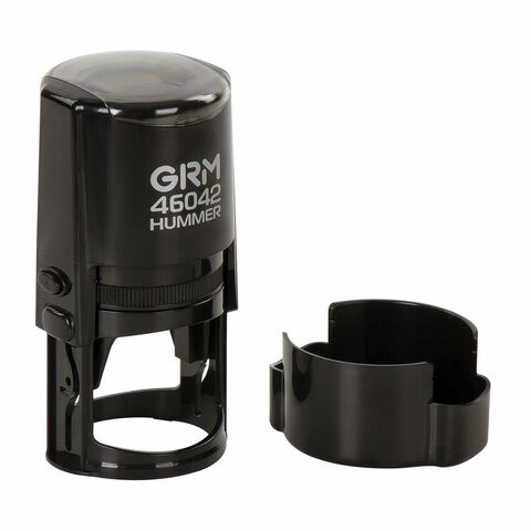 Оснастка для печатей, оттиск D=42 мм, синий, GRM 46042 Hummer, корпус черный, крышка, подушка, 121500200 по низкой цене оптом  Оснастка для печатей, оттиск D=42 мм, синий, GRM 46042 Hummer, корпус черный, крышка, подушка, 121500200 по низкой цене оптом