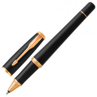 Ручка-роллер PARKER "Urban Core Muted Black GT", корпус черный матовый лак, позолоченные детали, черная, 1931584