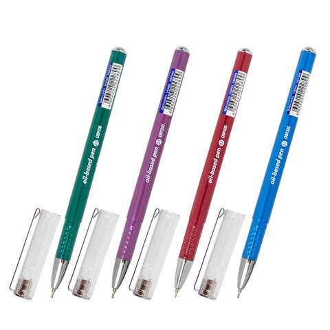 Ручка шариковая масляная BRAUBERG "Oxet Color", СИНЯЯ, корпус ассорти, В ДИСПЛЕЕ, игольчатый узел 0,7 мм, линия письма 0,35 мм, 143003 по низкой цене оптом Краснодар, Москва, Уфа, Казань, Барнаул, Владивосток, Хабаровск, Сахалин, Красноярск, Екатеренбург, 
