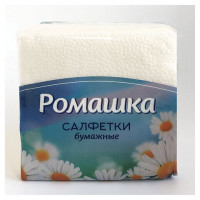 Салфетки бумажные 70 шт., 23х23,5 см, Ромашка, белые, ш/к 72231, 2232