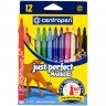 Фломастеры 12 ЦВЕТОВ CENTROPEN "Just Perfect", смываемые, устойчивы к высыханию, 2510/12KK, 7 2510 1285 по низкой цене оптом 