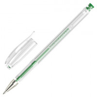 Ручка гелевая BRAUBERG "EXTRA", ЗЕЛЕНАЯ, корпус прозрачный, узел 0,5мм, линия 0,35мм, 143904