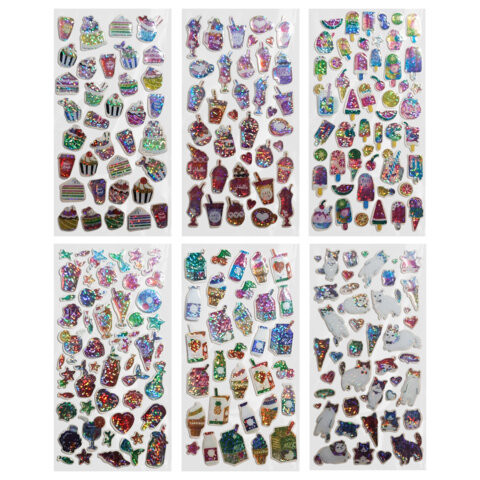 Наклейки гелевые "Любимые блестки", 17,5х9 см, ассорти 6 видов, FUNSTER (ФАНСТЕР), 666104 по низкой цене оптом Наклейки гелевые "Любимые блестки", 17,5х9 см, ассорти 6 видов, FUNSTER (ФАНСТЕР), 666104 по низкой цене оптом