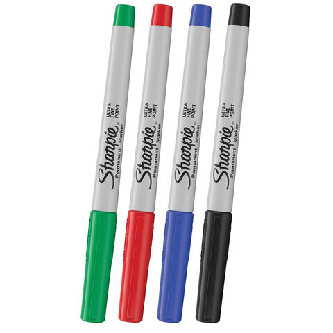 Маркеры перманентные НАБОР 4 ЦВЕТА SHARPIE "Ultra Fine", игольчатый наконечник, 0,5 мм, 1985879 по низкой цене оптом 