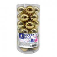 Шары ёлочные 30 шт, 4 см, "Solid Color", пластик, ЗОЛОТО, глянец, ЗОЛОТАЯ СКАЗКА, 592497