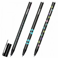 Ручка стираемая гелевая с принтом FUNSTER "BLACK CAT", СИНЯЯ, корпус ассорти, игольчатый наконечник 0,5 мм, линия 0,35 мм, 144415