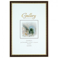 Рамка бизнес-класса 40х60 см, пластик, багет 28 мм, "Gallery", орех с позолотой, 644858-17
