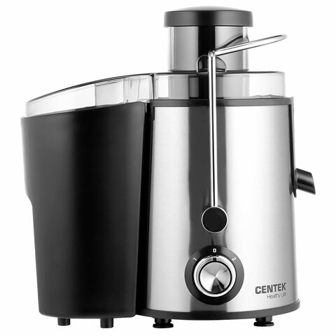 Соковыжималка CENTEK CT-1209, 600 Вт, стакан 0,5 л, емкость жмыха 1,5 л, металл, сталь/черный по низкой цене оптом Краснодар, Москва, Уфа, Казань, Барнаул, Владивосток, Хабаровск, Сахалин, Красноярск, Екатеренбург, 