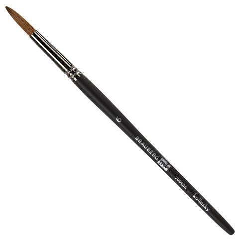 Кисть художественная проф. BRAUBERG ART CLASSIC, колонок, круглая, № 6, короткая ручка, 200935 по низкой цене оптом 