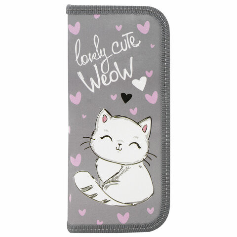 Пенал ПИФАГОР, 1 отделение, ламинированный картон, 19х9 см, "Cute Weow", 229197 по низкой цене оптом 