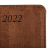 Ежедневник датированный 2022 МАЛЫЙ ФОРМАТ 100х150 мм А6, BRAUBERG "Wood", под кожу, коричневый, 112928 по низкой цене оптом 