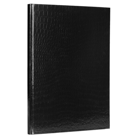 Блокнот БОЛЬШОЙ ФОРМАТ 210х290мм А4, 80л, бумвинил METALLIC,клетка, блок 5цв, HATBER, черный, 084774, 80ББ4В1 по низкой цене оптом 
