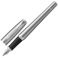Ручка перьевая PARKER "Urban Core Metro Metallic CT", корпус серебристый, хромированные детали, синяя, 1931597