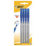 Ручки шариковые с грипом BIC "Round Stic Exact", НАБОР 4 шт., СИНИЕ, линия письма 0,28 мм, блистер, 932857 по низкой цене оптом 
