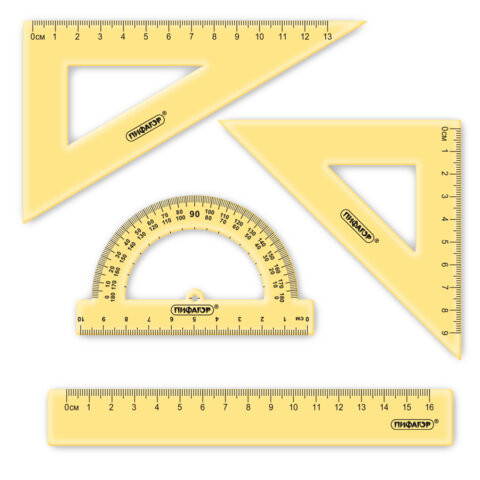 Набор чертежный ПИФАГОР (линейка 16 см, 2 треугольника, транспортир), неоновый, прозрачный, ассорти, 210851 по низкой цене оптом Набор чертежный ПИФАГОР (линейка 16 см, 2 треугольника, транспортир), неоновый, прозрачный, ассорти, 210851 по низкой цене оптом