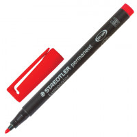 Маркер перманентный (нестираемый) STAEDTLER (Германия) "Lumocolor", КРАСНЫЙ, круглый наконечник, 1 мм, 317-2