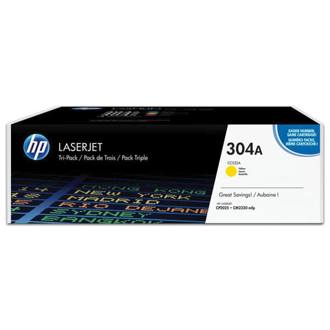 Картридж лазерный HP (CC532A) ColorLaserJet CP2025/CM2320, желтый, оригинальный, ресурс 2800 страниц по низкой цене оптом 