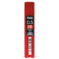 Грифели запасные 0,5 мм, 2B, PENTEL (Япония), КОМПЛЕКТ 12 штук, "Ain Stein", C275S-2B