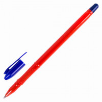 Ручка шариковая масляная STAFF "Flame", СИНЯЯ, корпус оранжевый, узел 1 мм, линия письма 0,7 мм, 143203, OBP332