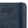Ежедневник датированный 2022 МАЛЫЙ ФОРМАТ 100х150 мм А6, BRAUBERG "Wood", под кожу, синий, 112929 по низкой цене оптом 