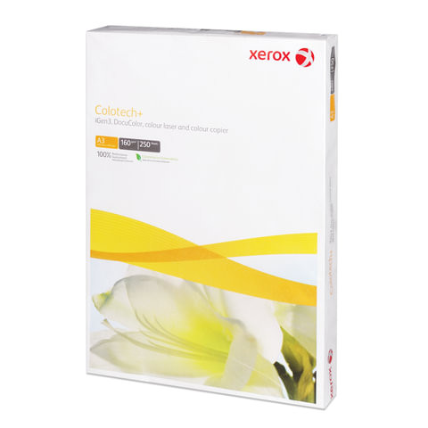 Бумага XEROX COLOTECH PLUS БОЛЬШОЙ ФОРМАТ (297х420 мм), А3, 160 г/м2, 250 л., для полноцветной лазерной печати, А++, 170% (CIE), 003R98854 по низкой цене оптом 