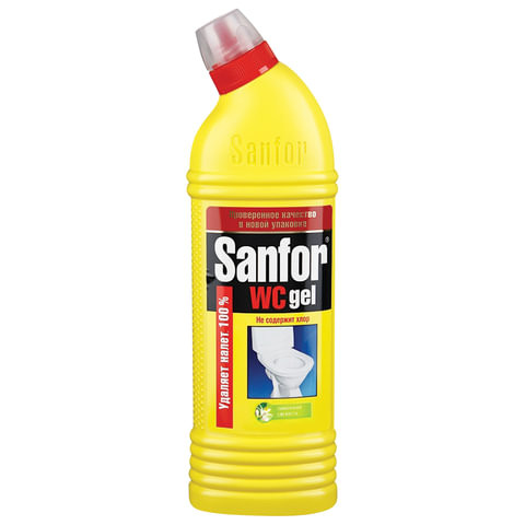 Средство для уборки туалета 1 кг, SANFOR WC gel (Санфор гель) "Лимонный фреш", 1954 по низкой цене оптом 