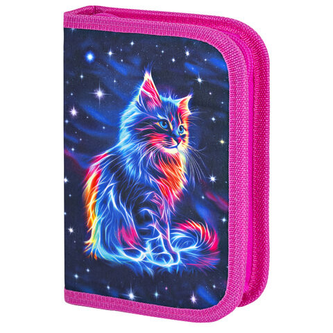 Пенал BRAUBERG, 1 отделение, полиэстер, 21х14 см, Space cat, 273518 по низкой цене оптом 