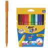 Фломастеры BIC "Kids Visa", 12 ЦВЕТОВ, суперсмываемые, вентилируемый колпачок, европодвес, 889695, 888695 по низкой цене оптом 