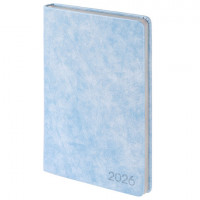 Ежедневник датированный 2026 А5 138х213мм BRAUBERG Ice, под кожу, голубой, 117389