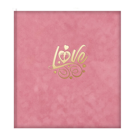 Фотоальбом-анкета детский 23*25 см, 32 листа, стикеры, открытка, конверт, розовый бархат, BRAUBERG, 391419 по низкой цене оптом 