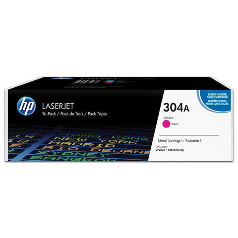 Картридж лазерный HP (CC533A) ColorLaserJet CP2025/CM2320, пурпурный, оригинальный, ресурс 2800 страниц по низкой цене оптом 