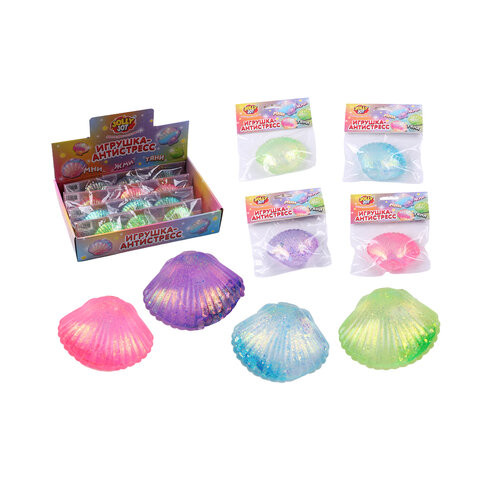 Игрушка-антистресс "РАКОВИНА", 8 см, ассорти 4 цвета, дисплей, JOLLY JOT (ДЖОЛЛИ ДЖОТ), 665814 по низкой цене оптом Игрушка-антистресс "РАКОВИНА", 8 см, ассорти 4 цвета, дисплей, JOLLY JOT (ДЖОЛЛИ ДЖОТ), 665814 по низкой цене оптом