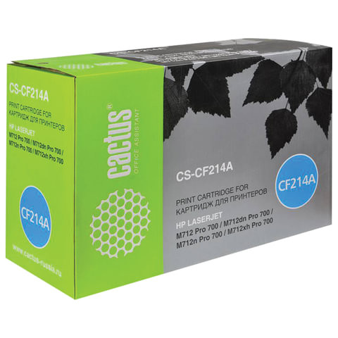 Картридж лазерный CACTUS (CS-CF214A) для HP LaserJet Enterprise M725/M712, ресурс 10000 стр., CS-CF214AR по низкой цене оптом 